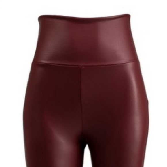 ☄HOT☄Faux Leather Legg Burgundy -Medfb - Picture 4 of 6